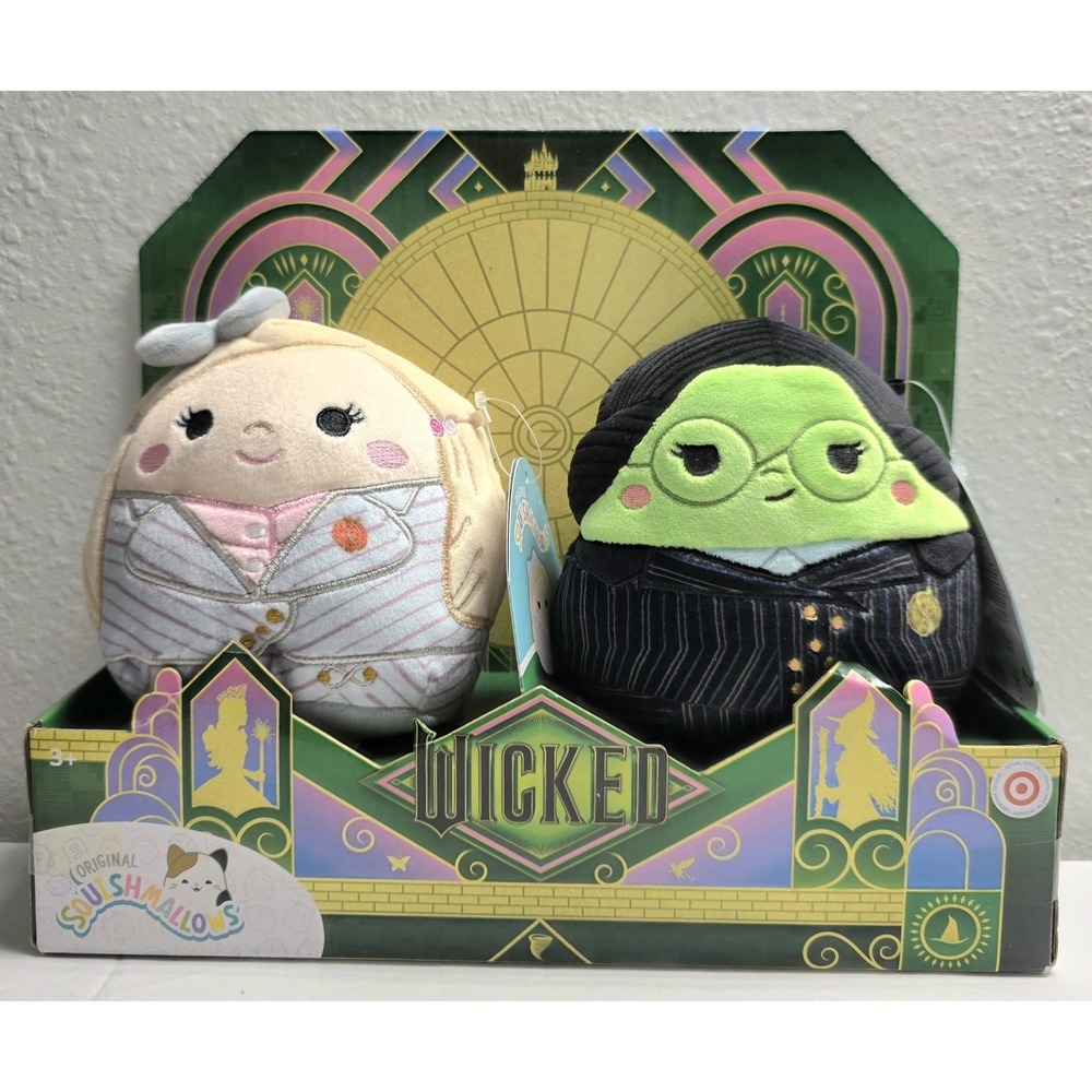 Squishmallows Wicked Glinda and Elphaba 5 Inch Plush Set New
